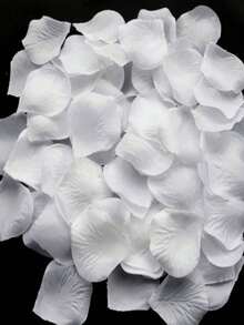 100pcs/200pcs/500pcs/1000pcs Per Pack, Multiple Colors Available, Artificial Rose Petals, Suitable For Wedding Decoration, Wedding Supplies, Romantic Night, Proposal Decoration, Valentine's Day, Wedding Anniversary, Dining Table Decoration And Other Occasions. - White - View 1