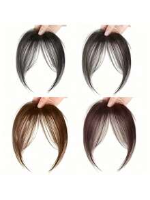 1 Piece Women's Clip-On Bangs-Heat-Resistant Synthetic Fiber, Natural Straight Hair Effect, Easy Clip-On Design, Suitable Daily, Work, Party, Date-Dense Texture Adds Layering, Suitable All Light Colors And All Kinds Of Hairstyles, Quick Modeling, Seamless Integration, Dedicated To Busy Women LQV2 - màu đen - Xem 10