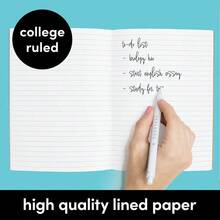 Paquete de 6 diarios de composicin, 120 pginas, cubierta kraft con lomos de tono joya, papel rayado universitario, tamao pequeo 8 x 5.7 pulgadas, para suministros para el hogar, la - JoyaPaquetede6 - Ver 4
