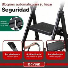 Ladders  &  Escaleras Plegables para CasaEscalera 4 Peldaños Capacidad de Carga de 300 Libras Escalera de Tijera con Pasamanos con Pedal Antideslizante Taburete Portátil Ligero Plegable para el Hogar Cocina