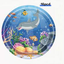 68件套海底世界主题生日派对餐具套装，包括餐盘、餐巾纸和杯子。这款海洋动物主题派对餐具套装适用于各种主题生日派对、活动和派对用品，也适用于圣诞节、新年和情人节等节日和派对场合。 - 彩色 - 查看 11