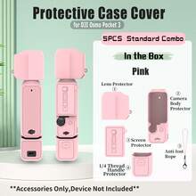 Pocket 3 Case, Soft Silicone Protective Case Compatible With DJI Osmo Pocket 3 Creator Combo, Lightweight Creen Protector Grip Cover Accessories For Xtra Muse - Pink - Multicolor - View 14