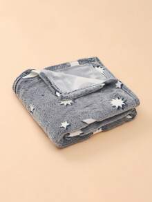 1件星月图案婴儿儿童毯，舒适柔软保暖轻便，不起球，不易褪色，用途广泛，可用于卧室、沙发、午睡、婴儿车罩、遮阳和婴儿房等。