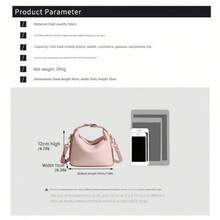Bolso bandolera informal con textura única para mujer, con cremallera y correa para el hombro, ideal para uso diario en la oficina o fiesta. - Rosa - Ver 6