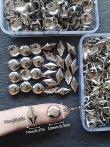 100/320 件 10 毫米方形金字塔银色朋克摇滚珠宝工艺 4 爪金属铆钉，适用于 DIY 皮革铆钉钉、包包、衣服、鞋子金属方形铆钉