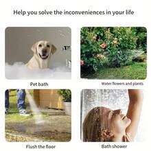 1pc High Pressure Handheld Faucet Sprayer Head With Hose, Adjustable Water Flow Quick Connect Shower Head, Suitable For Bathroom, Kitchen, Pet Washing, Vegetable Rinsing, Plant Watering, Car Washing, Practical Housewarming, Mother's Day, St. Patrick's Day, Easter Gift - White - View 11