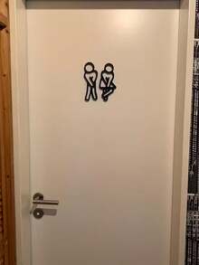 1 Pair Of (2pcs) Fun Bathroom Signs-Signals For Men's And Women's Toilets-Door Decorations For Men's And Women's Toilets - Multicolor - View 6