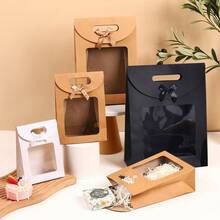 Túi quà tặng trong suốt kiểu dáng đơn giản và thời trang, có nắp gập và nơ trang trí, túi trưng bày trong suốt đựng hoa, quà tặng, thích hợp để cất giữ đồ dùng trong nhà, làm quà tặng, quà văn phòng, quà cưới, quà tặng cho bạn bè, gia đình, thầy cô, người lớn tuổi. - Nhiều màu - Xem 4