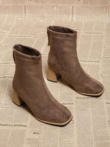 2025 New Spring/Autumn Ankle Boots For Women, High Heel Ankle Boots, Fall, Winter, Autumn, Suitable For Petite Women, Elegant - Khaki - View 3