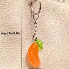 1pc/2pcs Fashion Keychain Punk Y2K Cute Orange Leaves Keychains For Women Bag Pendant Jewelry Trinket Girl's Car Key Ring Key Chain Accessories Car Accessories Bag Charm School Goth - 彩色 - 查看 3