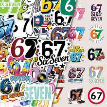 50pcs Funny 67 Stickers, Creative Personalized Cartoon Interesting Number Graffiti Stickers Suitable For Wall, Glass Cup - Multicolor - View 3