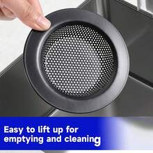 1个哑光黑色不锈钢厨房水槽滤网，宽边水槽排水过滤器，可选尺寸：5.3厘米/2.08英寸、7厘米/2.87英寸、9厘米/3.54英寸、11.5厘米/4.52英寸，适用于厨房水槽 - 彩色 - 查看 3