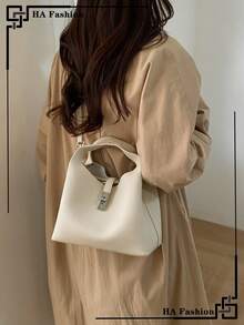 1 件女士极简手提包，时尚单肩包，2026 新款斜挎包 - 白色 - 查看 1