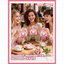 1 Pack Galentineu2019s Day Bracelets Women - Cute Friendship Bracelets With Happy Galentines Day Cards Drawstring Pouches, Bulk Pink Gifts Friends, Sleepover, Spa Day - 最初的 - 查看 4