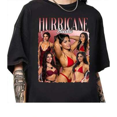 Camiseta gráfica de algodón unisex, camiseta Huda Love Island USA 2025 Merch Hurricane Huda regalo para fans camiseta de algodón CN7S