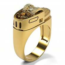 2026 Novelty Lighter Design Ring Decorative Only Finger Accessory For Party Gift New - bạc - Xem 2
