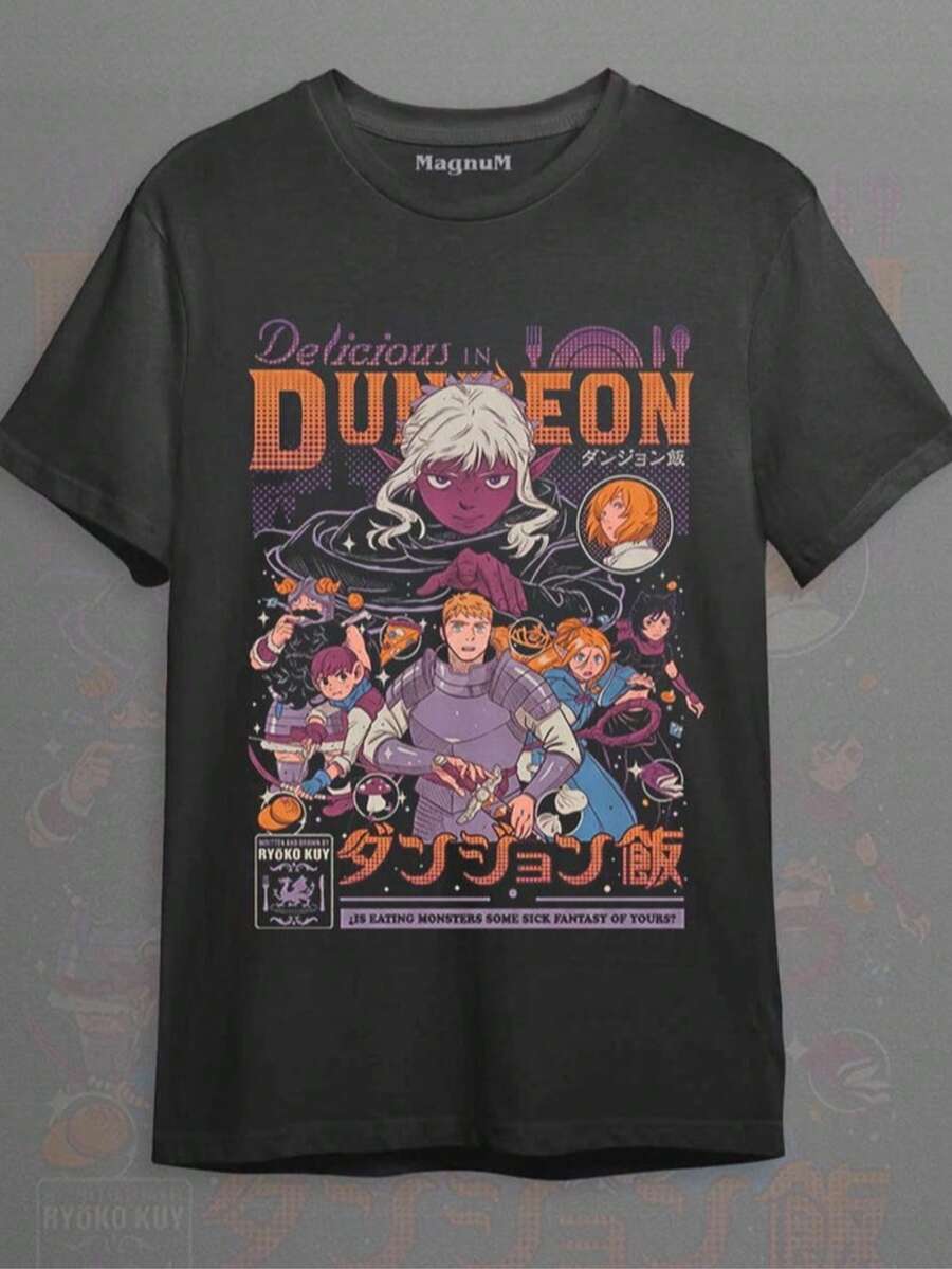 Delicious In Dungeon Anime T-Shirt, Sweatshirt, ComfortColors, Youth Tee, Baby OnesieTNGN - màu đen - Xem 1