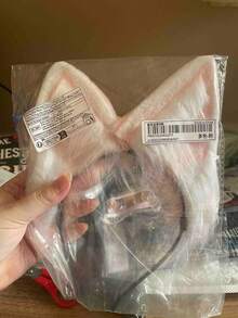 Băng đô tai thú giả lông thú trang trí lễ Phục Sinh, phụ kiện trang phục dễ thương, kẹp tóc hình người sói/sói đơn độc. - Nhiều màu - Xem 13