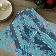 Bộ 1/4/6 tấm lót bàn ăn bằng vải lanh họa tiết đàn cá hình học, thích hợp cho bàn ăn, trang trí quanh năm, thảm trải bàn hiện đại có thể giặt được, trang trí phòng, lót ly, thảm trải bàn ăn nhà bếp, trang trí tiệc trong nhà và ngoài trời, trang trí nhà cửa, quà tặng lý tưởng. - Nhiều màu - Xem 5