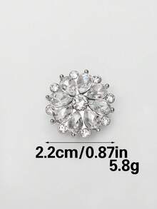 1/2/4 piezas Cubiertas de botón de cristal de imitación para mujeres, cubiertas de botón de cristal, cubiertas de botón desmontables con clip, botones de fantasía de cristal para ropa, broches de botón con alicates para vestido, traje, camisa, accesorios, color plomo - Multicolor - Ver 15