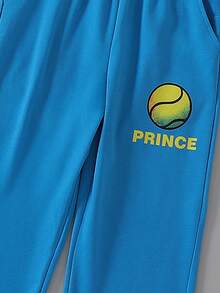 2pcs/Set Boys' Baseball Print Long Sleeve Top And Drawstring Pants Casual Sports Sweatshirt And Sweatpants Set, Spring/Autumn/Winter - Blue - View 9