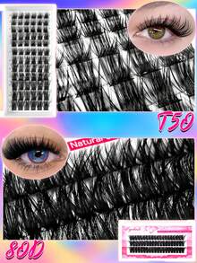 Queenice 20pcs/Set (2532pcs) False Eyelashes Gift Box, Extra Large Capacity, 30D-100D Lashes, Includes Glue, Applicator Tools And Auxiliary Tapes, Portable Travel Size, Suitable For DIY, Travel, Wedding, Party And Valentine's Day Gifts - Nhiều màu - Xem 8