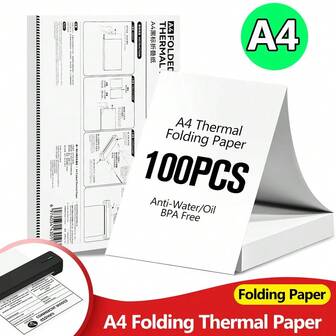 A4 Thermal Printing Paper, 210Mm, Quick-Drying, Long-Lasting, Specifically For Office Error Correction, Folded Thermal Paper, A4 Size