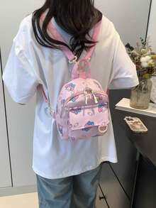 Mochila Sanrio Kuromi e Hello Kitty - Adequada para estudantes do ensino fundamental, médio, high school e faculdade, mochila infantil espaçosa, ideal para escola, viagens e uso diário. Design de desenho animado fofo, detalhes requintados, material durável, alças de ombro reforçadas, design de múltiplos bolsos, pode armazenar livros, artigos de papelaria e itens essenciais, confortável para carregar por muito tempo, um presente ideal para fãs de todas as idades da Sanrio. - Multicolorido - Visão 7