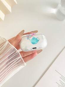 Husă transparentă pentru căști Bluetooth, pictată cu motive florale, compatibilă cu husa , căști, husă Pro 3, Pro (a doua generație), 3, Pro, 1/2, 4 - Multicolor - Vizualizare 4