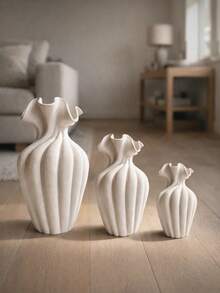 哑光雕塑花瓶，现代装饰落地/桌面花瓶，极简北欧风格家居装饰，优雅客厅和餐桌摆件，婚礼和圣诞节装饰，礼品创意，闺蜜礼物，女士冬季礼物 - 彩色 - 查看 3