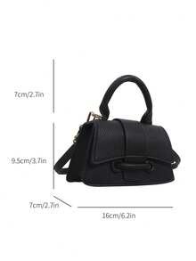 2026 New High-Quality Lipstick Case, Mini Square Bag, New Solid Color Versatile Handbag, Women Purse - Black - View 3