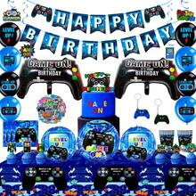 Video Gamer Birthday Party Decorations & Video Game Party Tableware Supplies Set - Video Game Party Plates Cups Napkins Tablecloth Banner Balloons Etc Game Themed Party Decorations For Friends - 彩色 - 查看 1