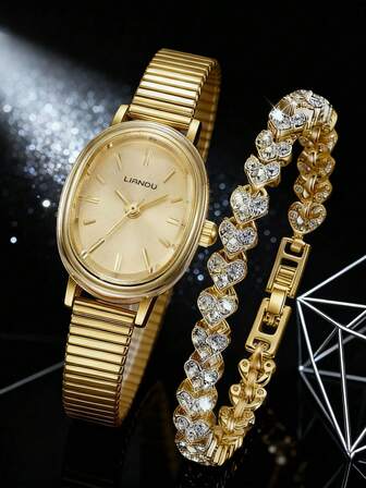 LIANDU LIANDU New Fashion Bracelet Watch For Women: Vintage Luxury Meets Minimalist Elegance In A Lightweight, Versatile Design. This Quartz Watch Features A Gorgeous Bracelet, Perfect For Everyday Wear, Birthday Gifts, Parties, Or Holiday Gatherings. An Ideal Present For Yourself Or A Friend