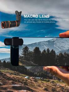 1pc Universal 8X Telephoto Lens Attachment, Clip-On Long Focal Length Lens For Smartphones And Tablets, High Definition Zoom Camera Lens - Multicolor - View 4