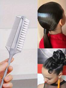 2/1支装多功能双面染发刷，柔软护发，油刷，造型工具，拉丁舞造型，柔顺秀发，尖尾梳，造型产品，油刷，DIY染发工具，染发刷，油造型刷，染发刷，反向薄膜猪肋梳 - 彩色 - 查看 2