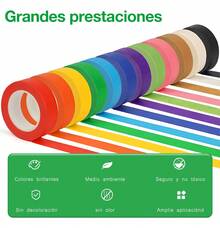 TendenciaMasking Tape Cinta De Colores Adhesiva 20mm X 20m 12 PaqueteCalidad premium - Llamativo - Ver 8