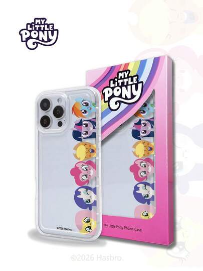 MY LITTLE PONY Officiellt äkta tecknat flickigt telefonskal kompatibelt med Apple 17, 17 Air, 17 Pro, 17 Pro Max, 11-serien, 12-serien, 13-serien, 14-serien, 15-serien, 15 Pro Max, 16 Pro, 16 Pro Max, X, XR, XS Max