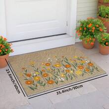 1 Piece Printed Daisy Floral Doormat Front Door Rug, Simple And Clear, Suitable For Bedroom/Living Room/Dining Room/Kitchen/Bathroom Entrance/Hallway/Simple Floor Mat/Festive Decoration/Welcome Mat/Entrance, Courtyard Floor Mat - 20*30英寸 - 查看 7