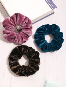 3pcs Plush Hair Scrunchies, Everyday Wear Hair Accessories Head Accessories Hair Ties Ponytail Holder Beauty Home Bedroom Decor Hair Elastics - Multicolor - View 2