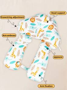 1 chiếc gối em bé cải tiến, gối hai mặt đa năng cho trẻ sơ sinh, in hình động vật hoạt hình dễ thương và lá cây, mềm mại và thoải mái, giúp điều chỉnh hình dạng đầu, phù hợp cho trẻ sơ sinh, dùng được cả bốn mùa. - Sư tử và hươu cao cổ - Xem 3