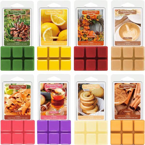 Scented Wax Melts, Soy Wax Cubes Melts, Fragrance Wax Melts, Seasonal Holiday Gifts Decor, Lemon, Frankincense Pine, Autumn Wreath, Coffee, Apple Pie, Spiced Apple Cider, Snickerdoodle, Cinnamon. Spa Relaxation, Bath, Yoga, Wax Melt Warmer, Air Freshener, Home, Office Scented Candle Melts - Enjoy Flameless Candle Ambiance