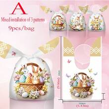 Easter Candy Drawstring Bag With Rabbit Ears, Rabbit Egg Snacks Cookies Easter Gift Bag, Holiday Party Favor Packaging - Multicolor - View 10