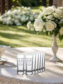 1pc/12pcs Personalized Wedding Shot Glass, 2oz Glass Material, Customizable With Photo And Name | Suitable As Bridesmaid Gift, Valentine's Day Gift, Wedding Decor, Birthday Party Gift, 18th Birthday Gift, Unique Birthday Gift, Photo Souvenir, Fun Birthday Gift, Men's Gift, Shot Glass With Face Pattern, Shot Glass With Photo, Customized Birthday Shot Glass, Personalized Gift And Groomsman Gift ,Forever Love, Wedding Favors - Cốc cao - Xem 25