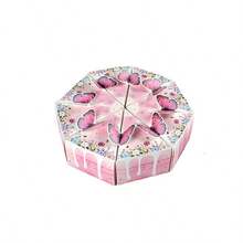 8 Piezas Cajas de regalo con forma de pastel de mariposa 3D en rosa, azul y floral para decoración de fiestas de cumpleaños, bodas, baby shower, San Valentín con cajas de papel para dulces y golosinas - Multicolor - Ver 12