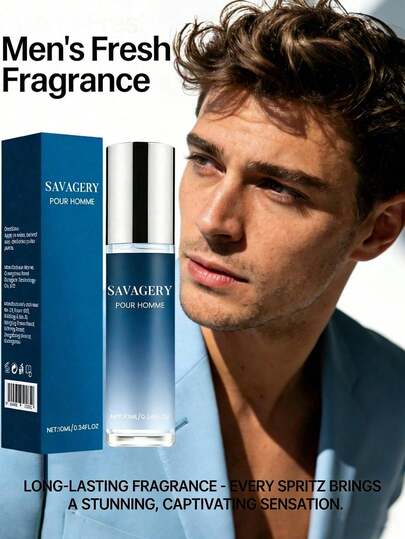 10 ml/0.34 fl oz Eau de Cologne aux phéromones pour hommes - sans alcool en roll-on, parfum frais d'agrumes verts, longue tenue, meilleur cadeau de la Saint-Valentin pour le petit ami