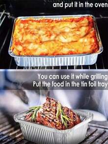 30Pcs Disposable Aluminum Foil Pot, Can Be Applied To Outdoor Barbecue,20/10Pcs Kitchen Steam Box, Convenient,1Pc Practical And Clean(Lunch Box Without Lid).