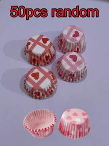 50pcs/100pcs/250pcs/500pcs/1000pcs Heart Shaped Mini Cupcake Liners, Random, 0.98 Inch Valentine's Day Paper Cupcake Cups, Suitable For Valentine's Day, Wedding, Birthday, Holiday Party Themes - Multicolor - View 16