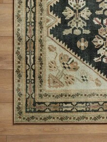 1pc Rug/Carpet/Area Rug/Bath Mat/Bath Rug/Door Mat/Runners/Runner Rug, Black & Gold Color - Vintage Style, Gothic Bohemian Classic Floral Area Rug/Hallway Runner, Suitable For Bathroom, Kitchen, Entryway, Corridor, Bedside, Living Room, Bedroom, Soft & Washable, Home Decor - Multicolor - View 8