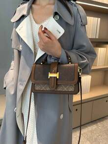 女士手提包，复古大容量托特包，奢华PU斜挎包，女士经典休闲手提包和单肩包 - 棕色 - 查看 4