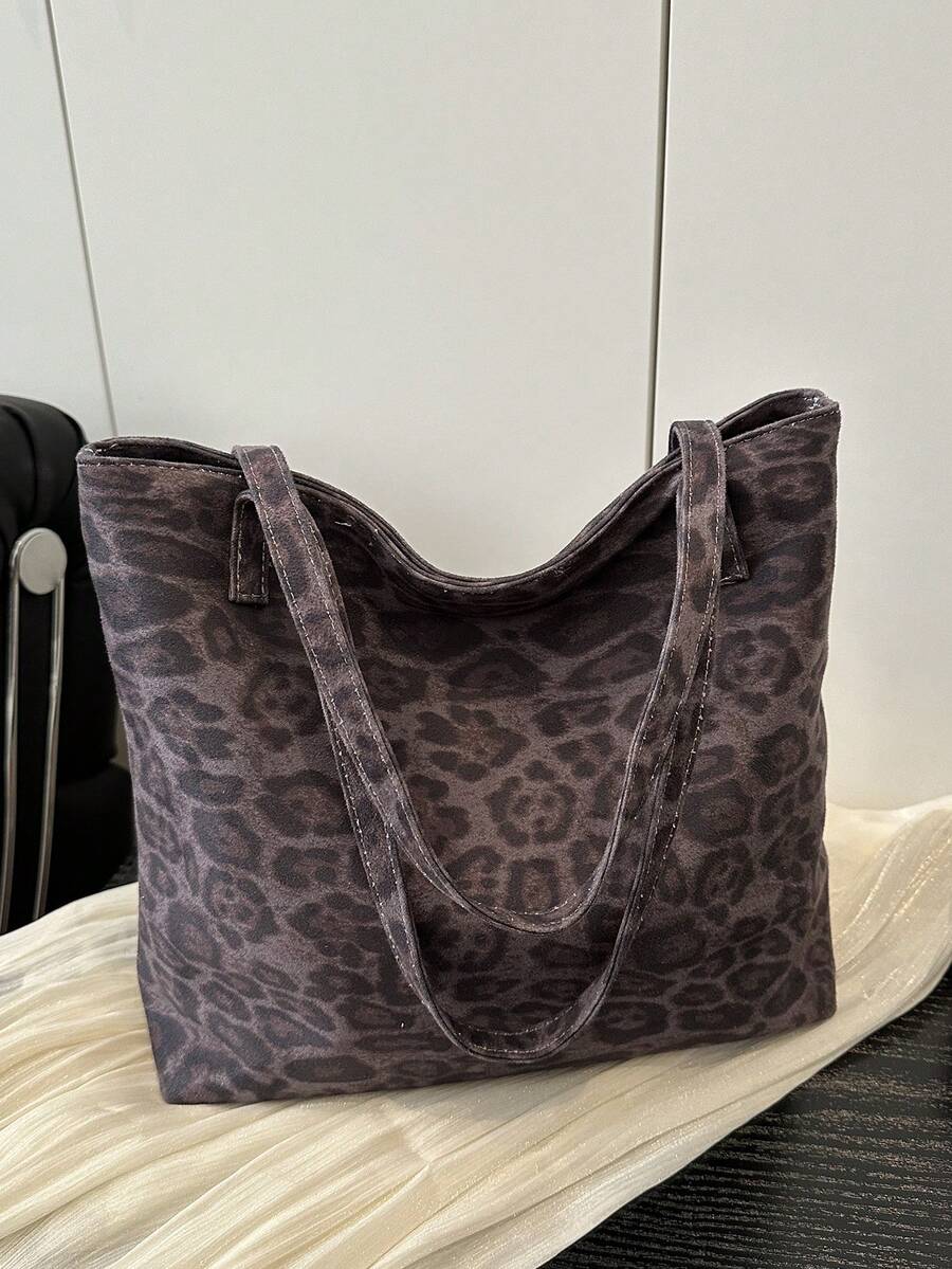 1pc Fashion Colorblock Bow Print Shoulder Bag, Minimalist Lightweight, Multi-Pocket Design, Shoulder Handbag - Black - View 1